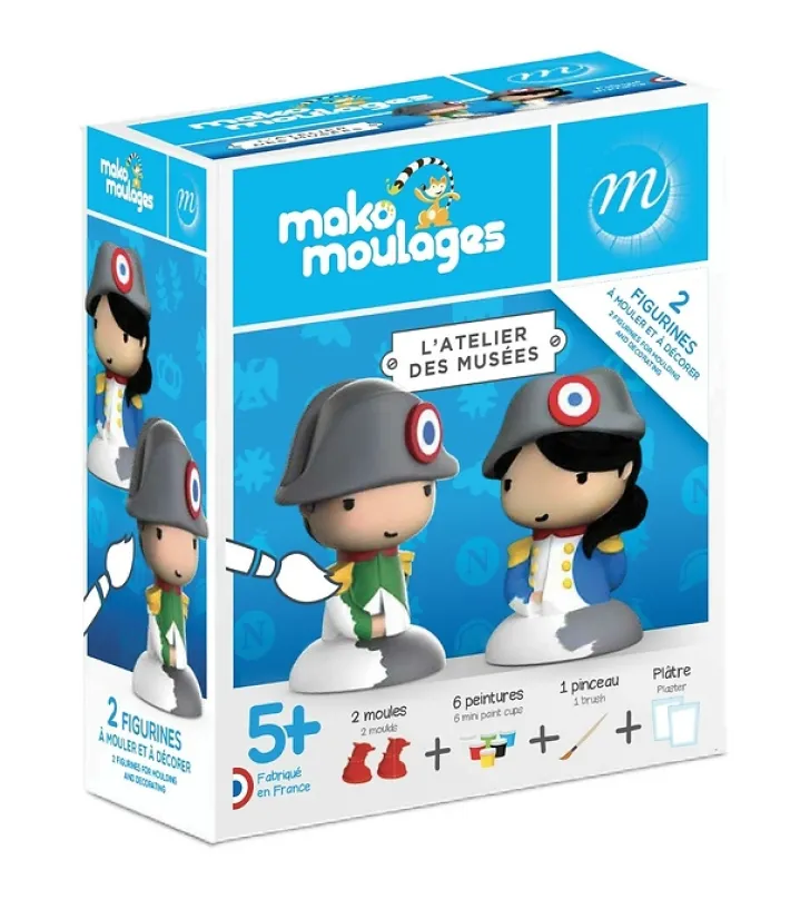 Boutiques de musées Loisirs Créatifs|Jeux-2 Figurines à mouler et à décorer Napoléon et Napoléonette - Mako moulages