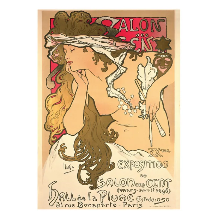 Clearance Boutiques de musées Affiche Alphonse Mucha - Salon des Cent, 1896 - 50x70 cm