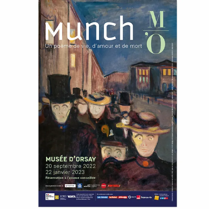 Outlet Boutiques de musées Affiche de l'exposition - Edvard Munch, un poème de vie, d'amour et de mort - Soirée sur l'avenue Karl Johan, 1892 - 40 x 60 cm
