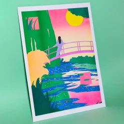 Best Boutiques de musées Affiche Le Bassin aux nymphéas, harmonie rose (Claude Monet) par María Medem - Kiblind