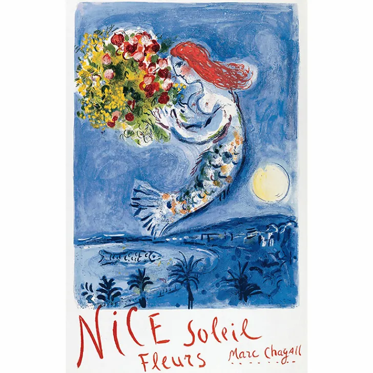 Discount Boutiques de musées Affiche Marc Chagall - La Baie des anges, 1962 - 50x70cm
