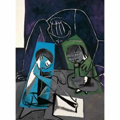 Boutiques de musées Affiches Et Reproductions-Affiche Pablo Picasso - Claude dessinant Françoise et Paloma, 1954 - 50 x 70 cm