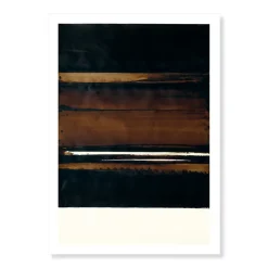 Boutiques de musées Affiches Et Reproductions-Affiche Pierre Soulages - Brou de noix sur papier, 2003 - 50x70 cm