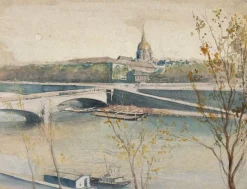 Outlet Boutiques de musées Album des vues de Paris, le pont de l'Alma et le dôme des Invalides (toiles sans cadre)