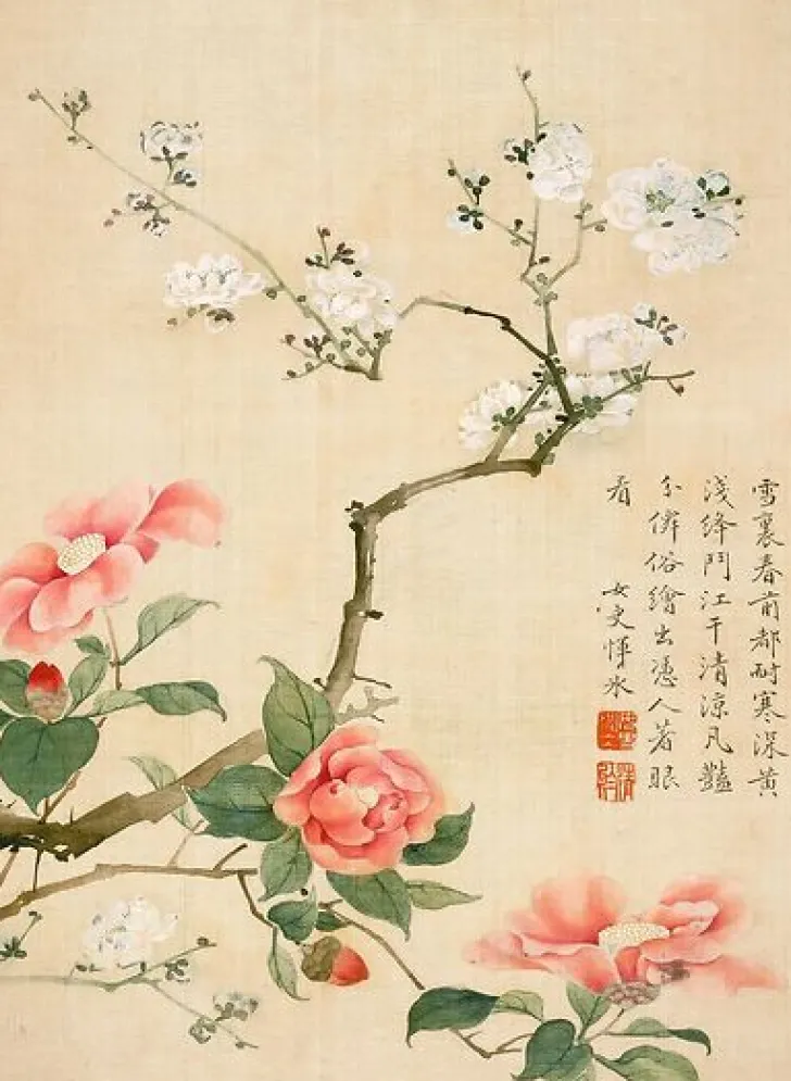 Boutiques de musées Toiles Sur Châssis|Toiles Sans Cadre-Album illustré de dix feuillets : Fleurs et insectes, dynastie Qing (toiles sur châssis)