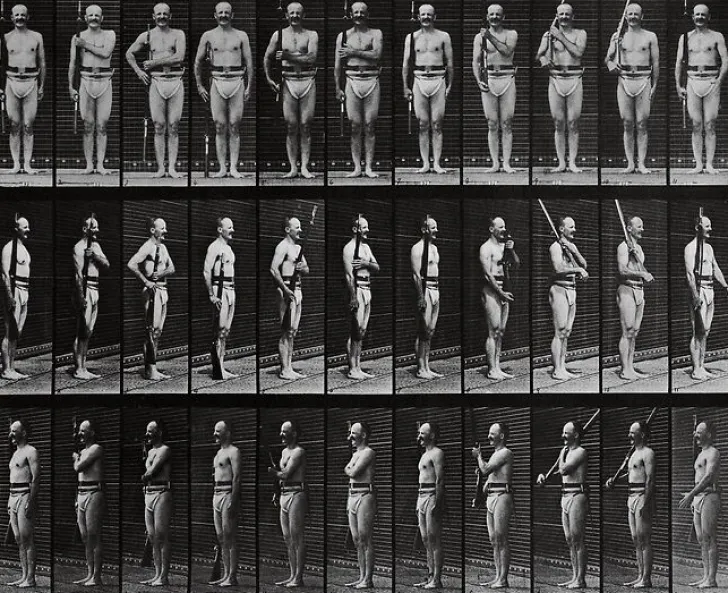 Boutiques de musées Panneaux Acryliques|Toiles Sur Châssis-Animal Locomotion : homme au fusil (panneaux acryliques)