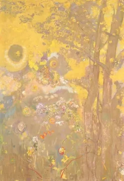 Boutiques de musées Panneaux Aluminium|Panneaux Acryliques-Arbre sur fond jaune (panneaux aluminium)