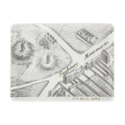 Hot Boutiques de musées Assiette rectangulaire "Plan de Turgot" - Or, Porcelaine