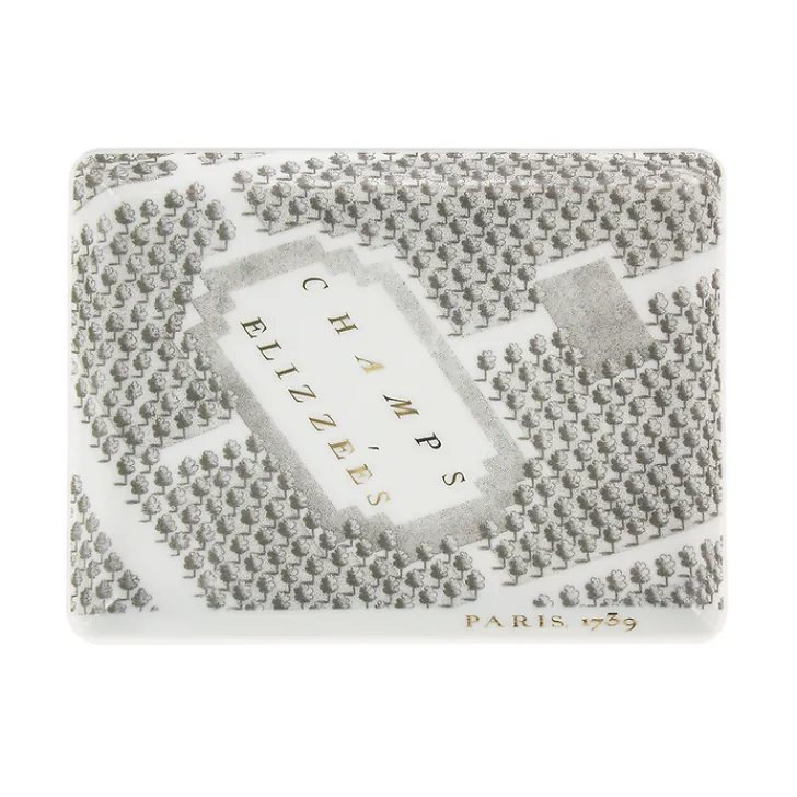 Hot Boutiques de musées Assiette rectangulaire "Plan de Turgot" - Or, Porcelaine