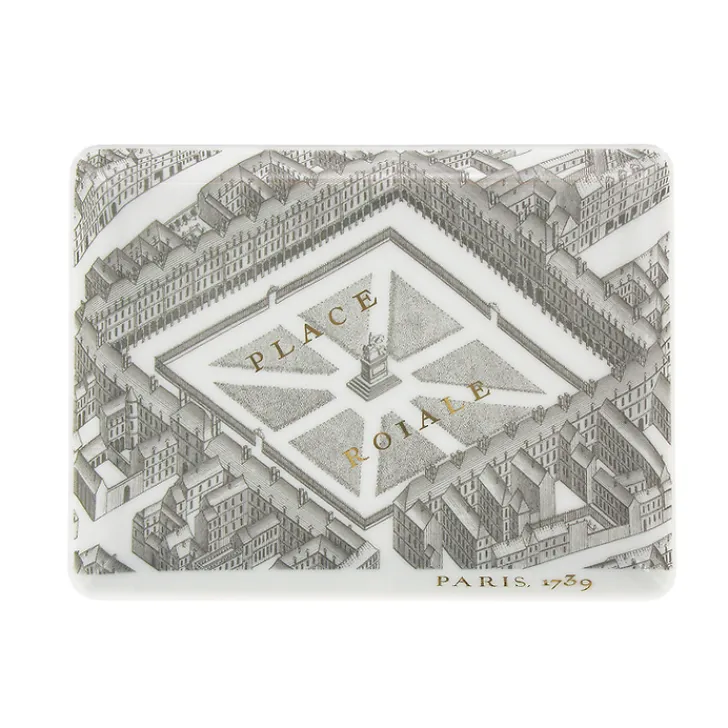 Hot Boutiques de musées Assiette rectangulaire "Plan de Turgot" - Or, Porcelaine