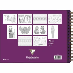 Online Boutiques de musées Bloc de coloriage à spirales 20 feuilles Égypte - Clairefontaine 32 x 34 cm