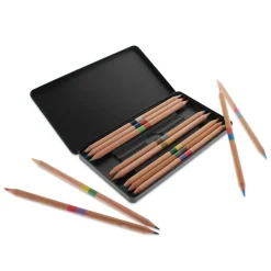 Boutiques de musées Écriture-Boîte 12 crayons de couleurs duo Licorne