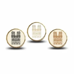 Boutiques de musées Boîte de bonbons à la menthe forte - Notre-Dame de Paris Dorée sur fond blanc