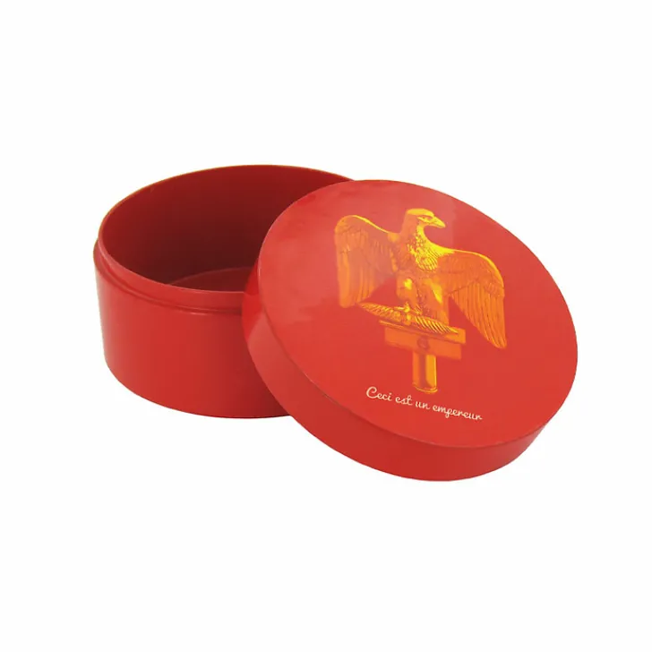 Clearance Boutiques de musées Boîte ronde en bois laqué rouge - Ceci est un empereur