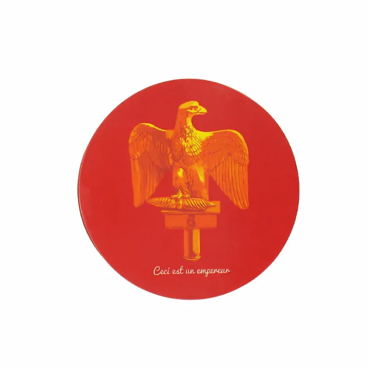 Clearance Boutiques de musées Boîte ronde en bois laqué rouge - Ceci est un empereur