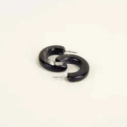 Boutiques de musées Boucles D'Oreilles-Boucles d'oreilles créoles épaisses en corne marbrée