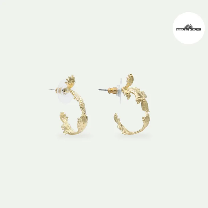 Discount Boutiques de musées Boucles d'oreilles créoles dorées feuilles d'acanthe - Les Néréides
