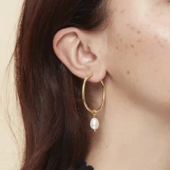 Boutiques de musées Boucles D'Oreilles-Boucles d'oreilles Créoles Perles de la Reine