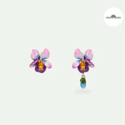 Discount Boutiques de musées Boucles d'oreilles dormeuses Violette - Les Néréides