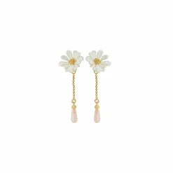 Boutiques de musées Boucles D'Oreilles-Boucles d'oreilles pendantes Clips Fleur Blanche Berthe Morisot - Les Néréides X musée d'Orsay