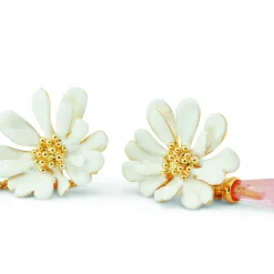 Boutiques de musées Boucles D'Oreilles-Boucles d'oreilles pendantes Clips Fleur Blanche Berthe Morisot - Les Néréides X musée d'Orsay