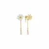 Boutiques de musées Boucles D'Oreilles-Boucles d'oreilles pendantes Fleur Blanche Berthe Morisot - Les Néréides X musée d'Orsay