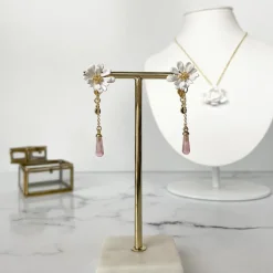 Boutiques de musées Boucles D'Oreilles-Boucles d'oreilles pendantes Fleur Blanche Berthe Morisot - Les Néréides X musée d'Orsay