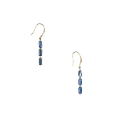 Boutiques de musées Boucles D'Oreilles-Boucles d'oreilles pendantes Antiques avec pierres bleues