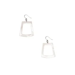 Outlet Boutiques de musées Boucles d'oreilles Trapèze en nacre blanche - L'Indochineur