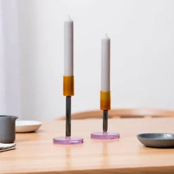 Boutiques de musées Bougeoir en verre Fumé / ambre