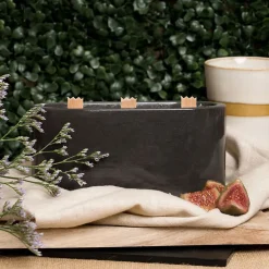 Hot Boutiques de musées Bougie 3 mèches - Béton Anthracite 350g