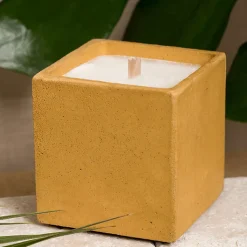 Sale Boutiques de musées Bougie Cube - Béton Jaune - Fleur d'oranger