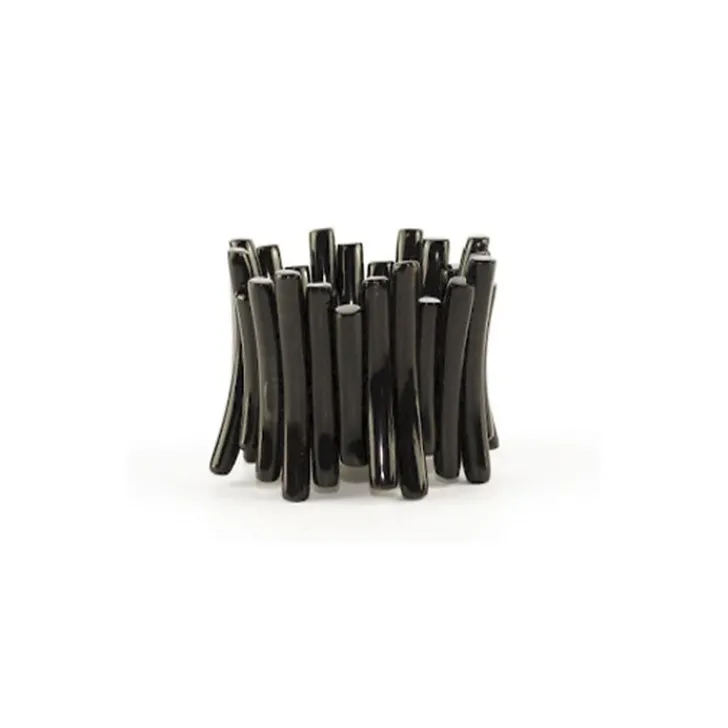 Online Boutiques de musées Bracelet articulé Bâtonnets en corne noire unie