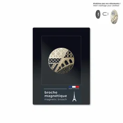 Boutiques de musées Broches-Broche magnétique Tour Eiffel Architecturale dorée - tout simplement,