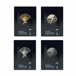 Boutiques de musées Broches-Broche magnétique Tour Eiffel Festif dorée - tout simplement,