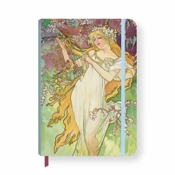 Boutiques de musées Cahiers Et Carnets-Cahier à élastique Alphonse Mucha - Le Printemps