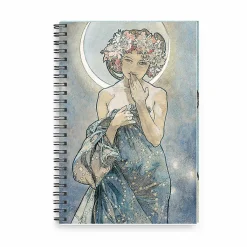 Discount Boutiques de musées Cahier à spirale Alphonse Mucha - La lune et les étoiles, 1902