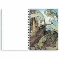 Discount Boutiques de musées Cahier à spirale Alphonse Mucha - La lune et les étoiles, 1902