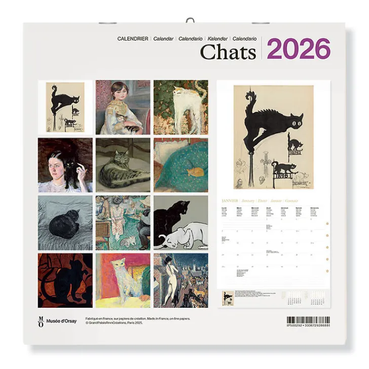 Boutiques de musées Calendriers Et Agendas-Calendrier 2026 - Chats - 30x30 cm
