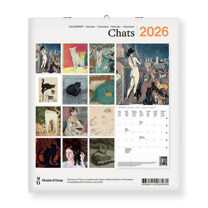 Boutiques de musées Calendriers Et Agendas-Calendrier 2026 - Chats - 15,5x18cm