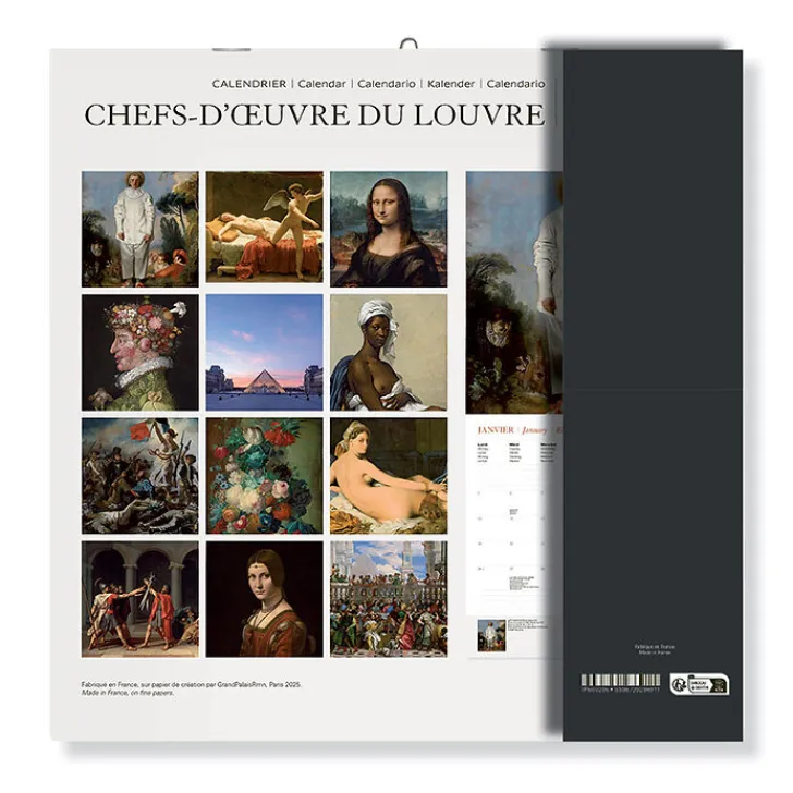 Boutiques de musées Calendrier 2026 - Chefs-d'œuvre du Louvre - 30x30 cm