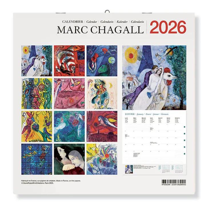 Boutiques de musées Calendriers Et Agendas-Calendrier 2026 - Marc Chagall - 30x30 cm