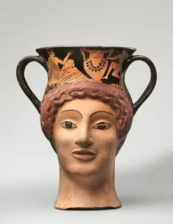 Outlet Boutiques de musées Canthare-vase plastique en forme de tête de femme à figures rouges (panneaux aluminium)