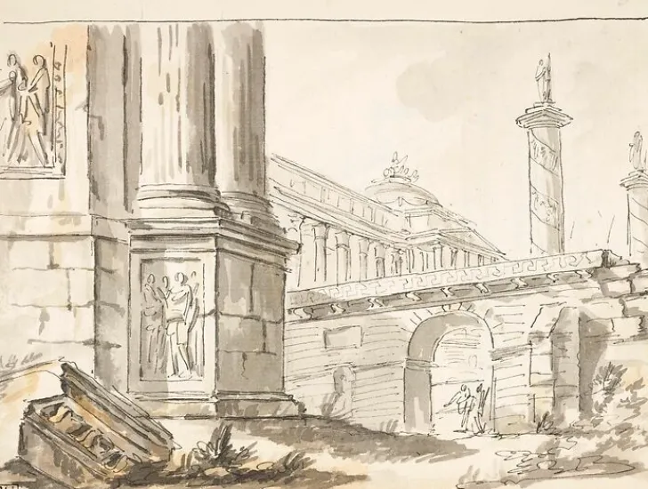 Boutiques de musées Panneaux Aluminium|Toiles Sur Châssis-Caprice architectural animé (panneaux aluminium)