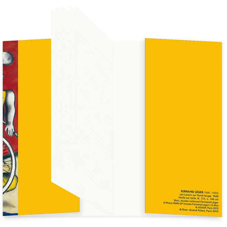 Boutiques de musées Cahiers Et Carnets-Carnet - Léger "Les loisirs sur fond rouge"