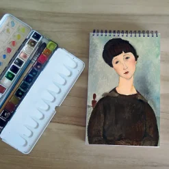 Discount Boutiques de musées Carnet de croquis 30 feuilles Amedeo Modigliani - La chevelure noire, dit aussi Jeune fille brune assise, 1918