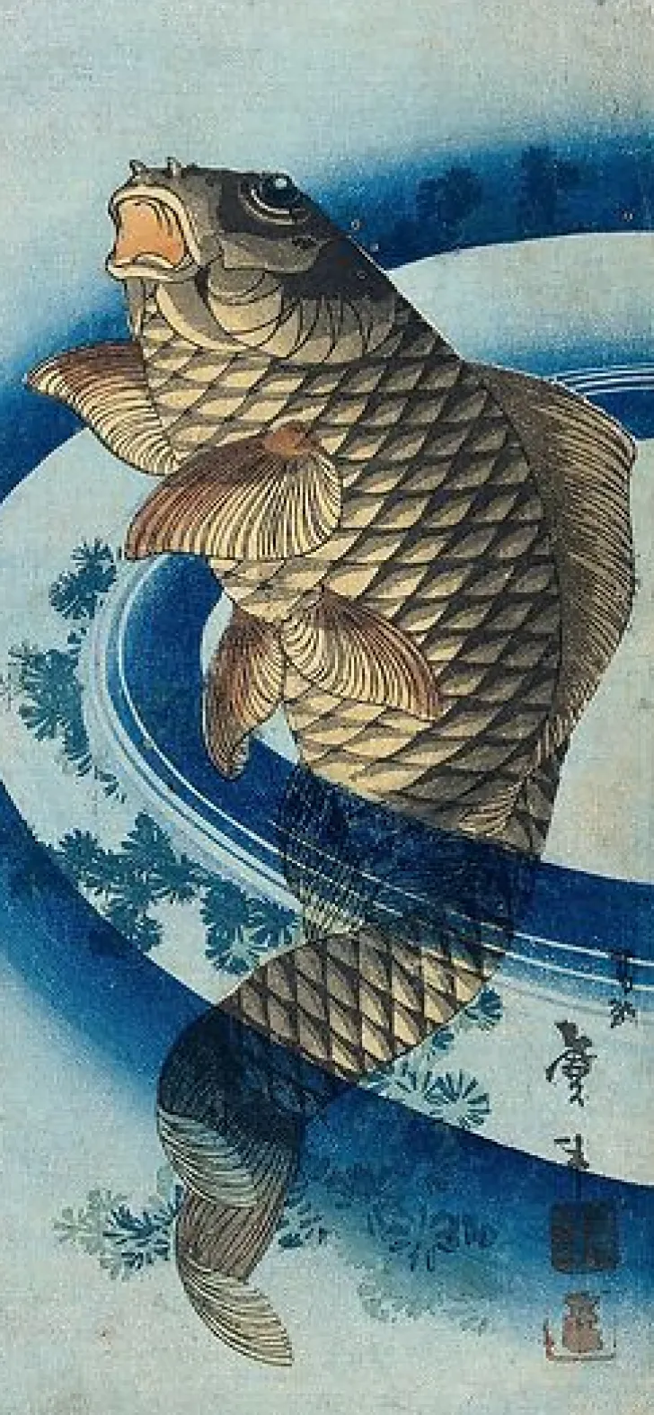 Sale Boutiques de musées Carpe remontant le courant (panneaux aluminium)