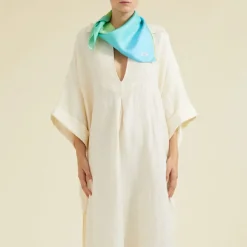 Boutiques de musées Foulards, Étoles, Châles-Carré de soie Bleu/vert 70x70cm