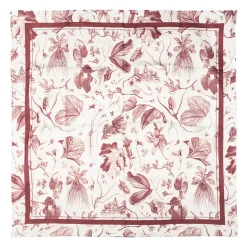 Boutiques de musées Carré de soie 90x90cm - Herbier du roi Rouge - Maison Baluchon