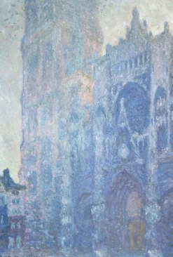 Boutiques de musées Panneaux Aluminium|Panneaux Acryliques-Cathédrale de Rouen. Le portail et la tour Saint-Romain, effet du matin, harmonie blanche (panneaux aluminium)